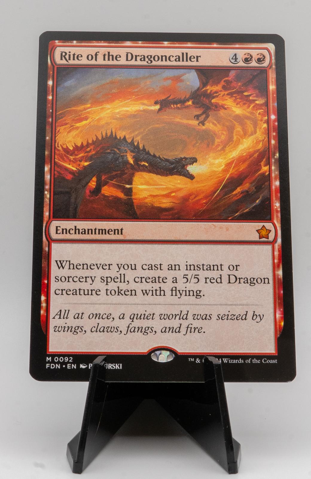 RITE OF THE DRAGONCALLER NEAR MINT MYTHIC 92 FOUNDATIONS