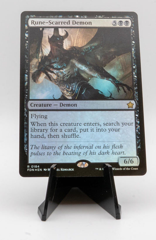 RUNE-SCARRED DEMON NEAR MINT R FOIL 184 FOUNDATIONS