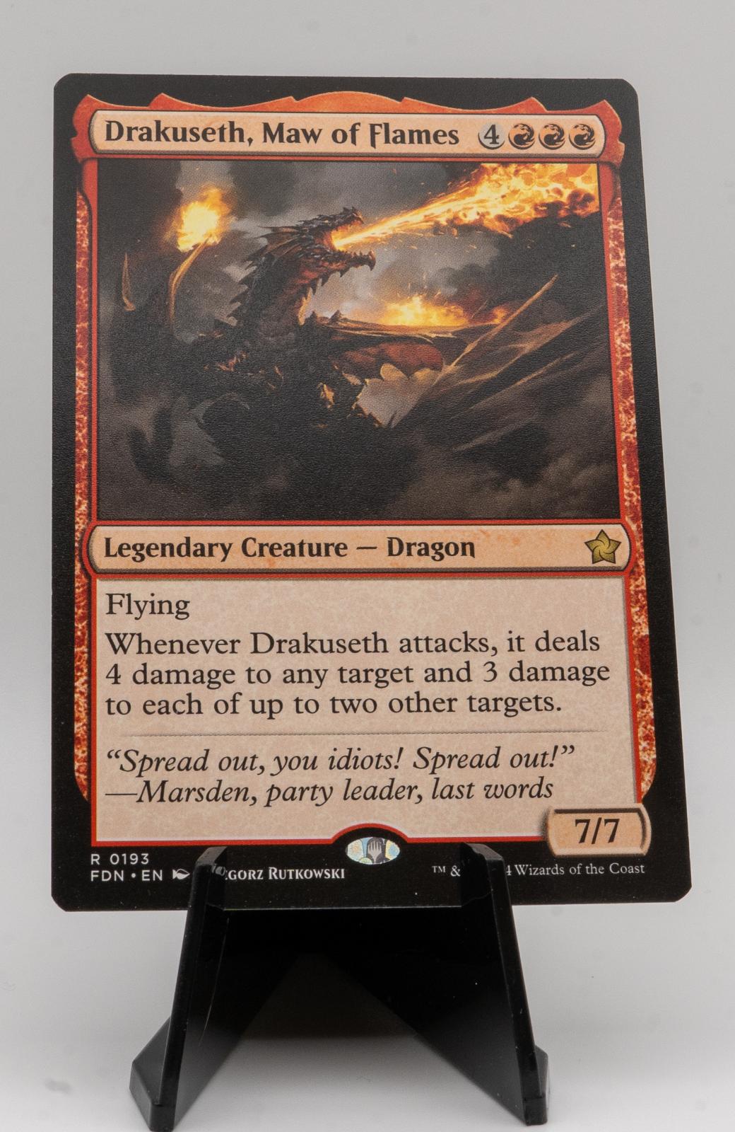 DRAKUSETH, MAW OF FLAMES NEAR MINT R 193 FOUNDATIONS