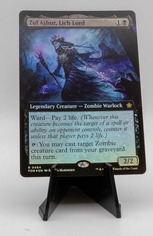 ZUL ASHUR, LICH LORD (EXTENDED ART) NEAR MINT R FOIL 464 FOUNDATIONS